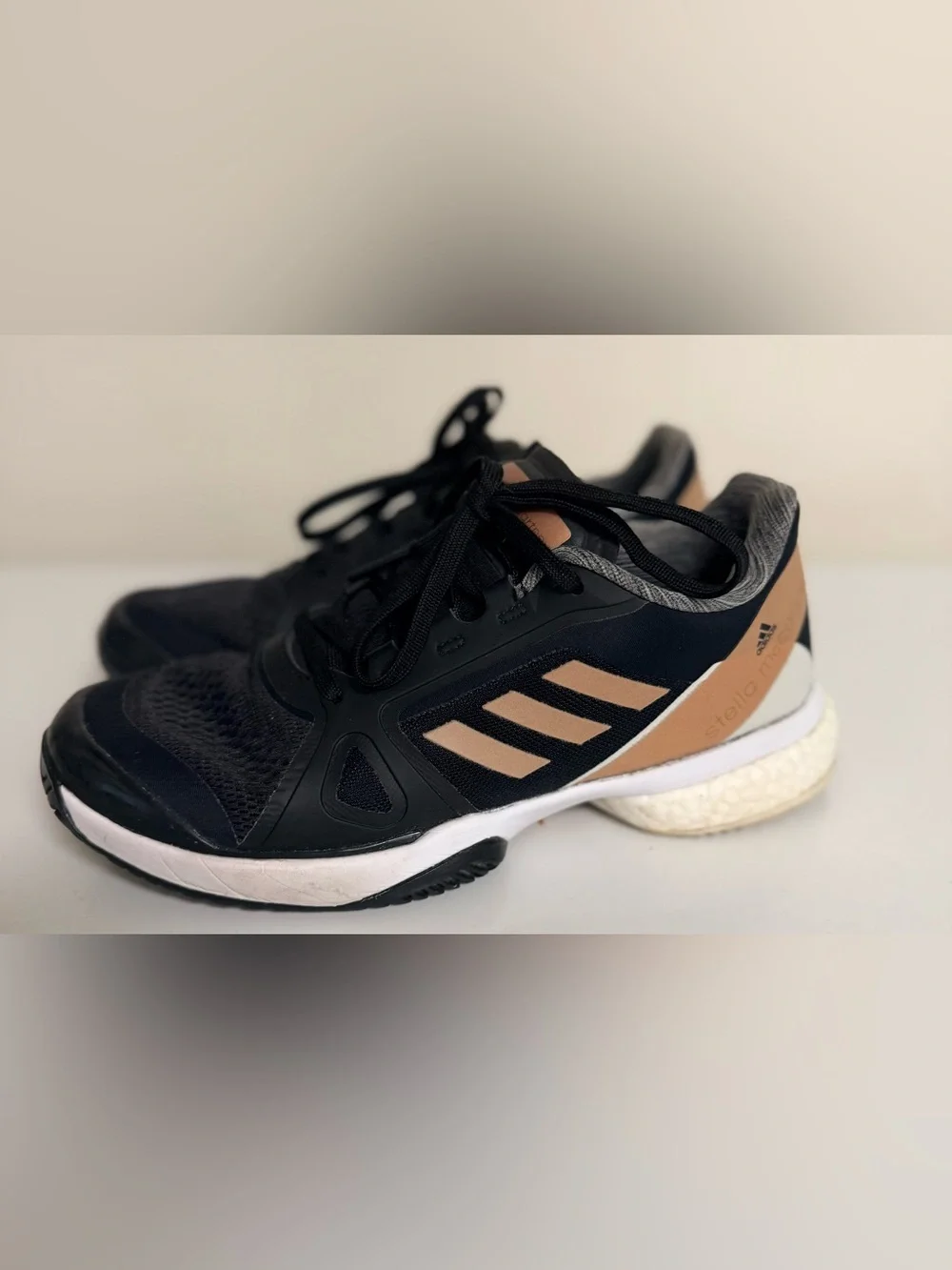 Adidas Barricade Boost x Stella McCartney  Black Pink sneakers Tennis Shoes 6